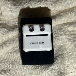 Sterling silver mystic topaz push back studs